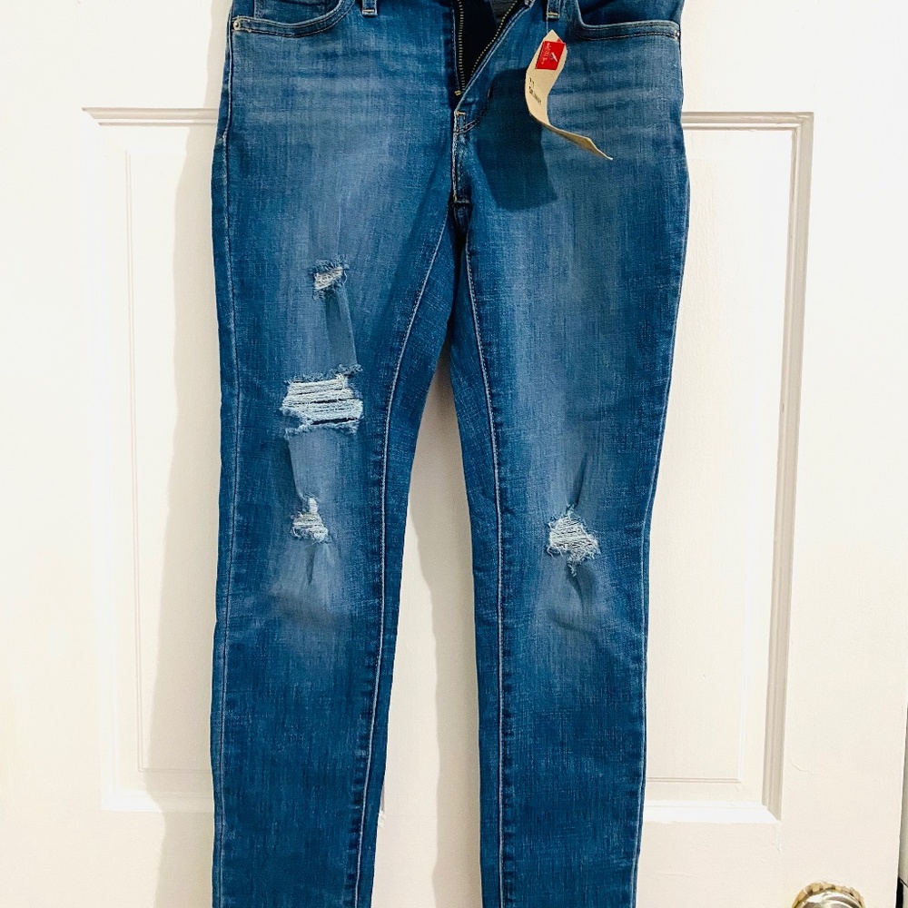 Levi's 711 Skinny Leg Mid Rise Slim 30" size 25  Denim Jeans NWT Hawaii